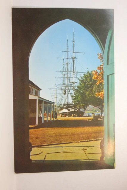 Postcard Charles W Morgan Fishtown Chapel Mystic Seaport Mystic CT A26