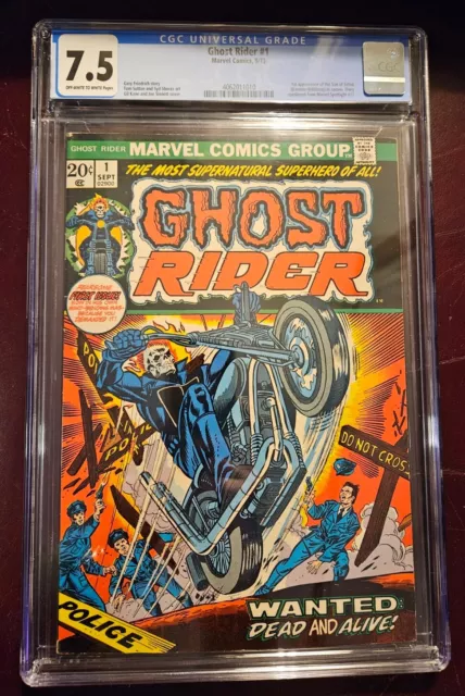 Ghost Rider #1  CGC 7.5  White pgs 1st app. Daimon Hellstrom (Son of Satan)