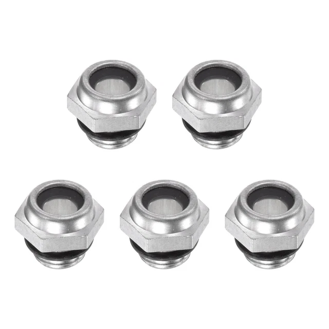 5X Aire Compresor Aceite Nivel Indicador Mirilla Vidrio M12x1,25mm Macho Roscado