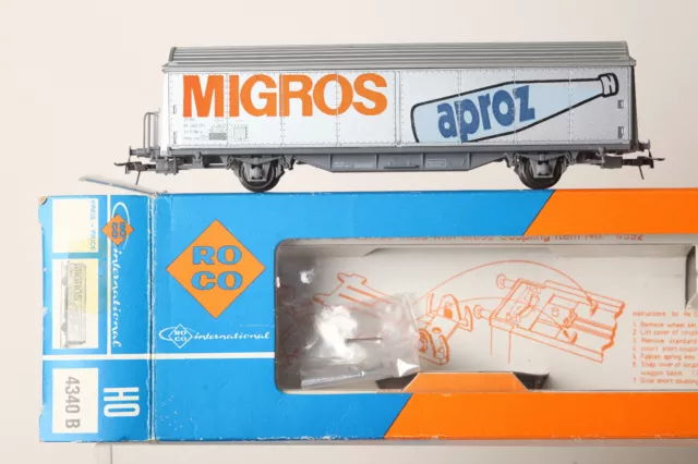 Roco H0 4340 B Hbis  Migros Aproz Güterwagen SBB CFF in OVP  (255956 38)