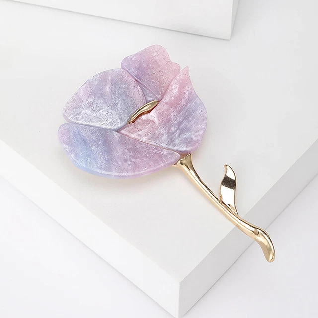 Enamel Flower Brooch For Women - Camellia Pearl Petal Pin For Wedding, Party & Elegant Outfits