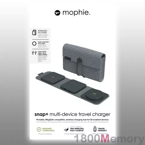 GENUINE Mophie Snap+ MagSafe Wireless Multi-Device Travel Charger Qi Devices