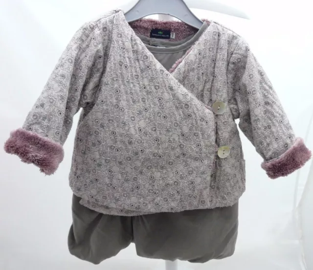 Sergent Major ensemble robe sans manche et veste mauve pâle bébé fille 6 mois