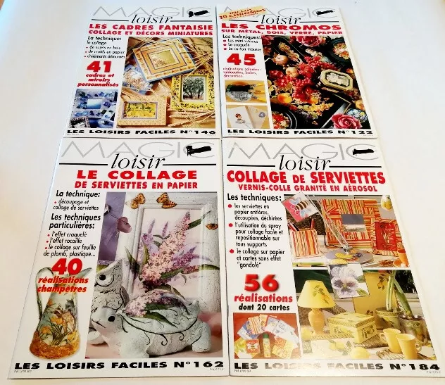 Lot de 4 Magic Loisir Le Collage de serviettes en papier, vernis colle, Chromos