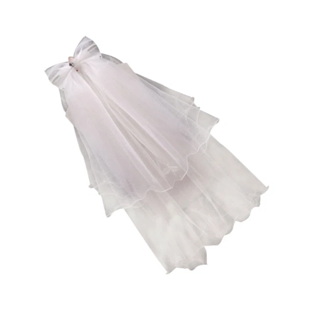 Pettine nodo fiocco da sposa doppio strato fatto a mano velo squisito accessorio capelli matrimonio