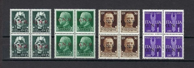 Italy Republic 1943 G.N.R. Guardia Nazionale Republicana military blocks 4 MNH