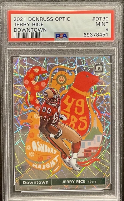 2021 JERRY RICE Downtown DT PSA 9 optique Donruss SSP étui Hit 49ers ...