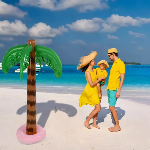 2x Inflatable Palm Tree Blow Up Beach Party Decor Summer Hawaiian Tropical Pool