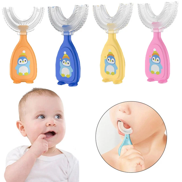 Bambino Morbido Silicone per Pulire i Denti ad U Spazzolino Igiene Orale Puliz -