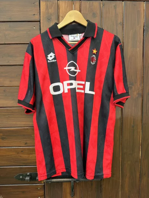 1995/1996 Milan Football Shirt L Maglia Calcio Lotto Trikot Camisa Vintage Jsy