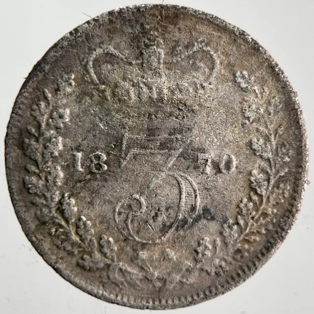 1870 Victoria Threepence Silver Coin | Collectable Grade | a4601