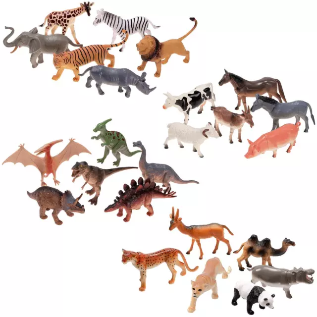 Figurines de Jeux Set 6 Pièce Animal Plastique Sauvages Dinosaures Ferme