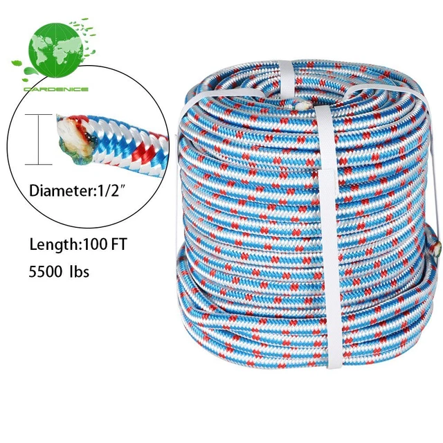 1/2" x 100' Double Braid Polyester Arborist Bull Tree Rigging Line Work Utility