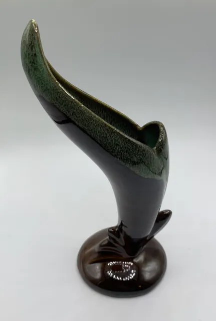 Van Briggle Pottery Brown Green Drip Glazed Bird of Paradise Bud Vase Vintage B8