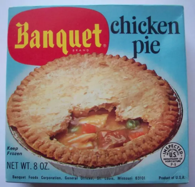 Banquet  chicken pot pie TV dinner  vintage frozen food box *A