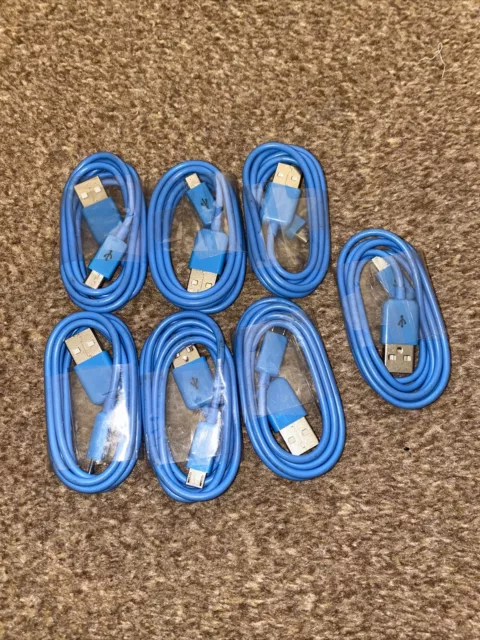 7 X Usb C Cables Blue New Joblot For Samsung Or Any Other Compatible Device