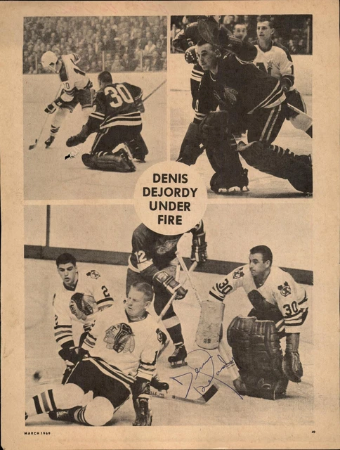 Denis DeJordy Signed 8x11 Magazine Page Photo Cut Blackhawks Kings Red Wings