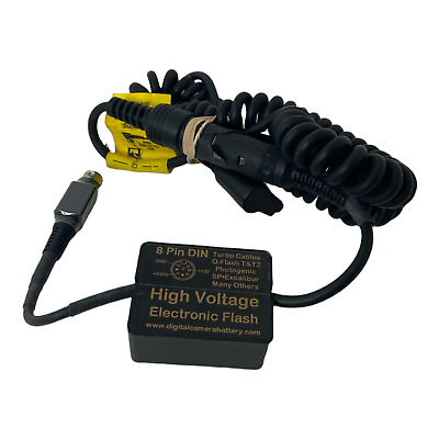 🥝 8 Pin Din flash electrónico de alto voltaje Turbo cables Q-Flash T&T2 fotogénica