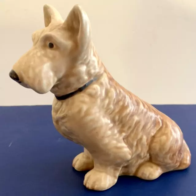 Vintage SYLVAC tan TERRIER Dog 5" Ceramic Figurine Made in England Sticker