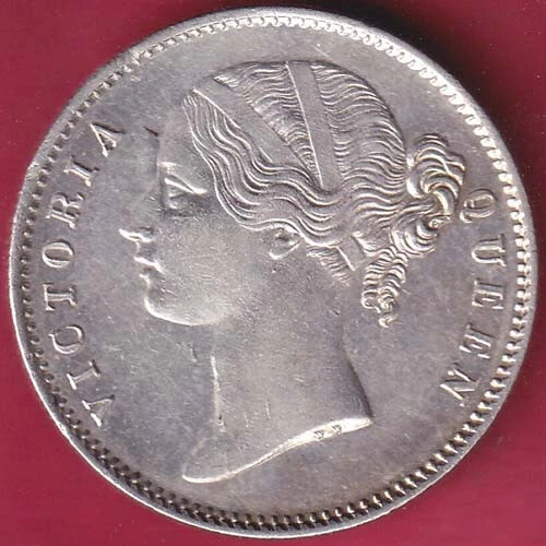 East India Company 1840 Divided Legend Victoria Queen One Rupee Silver Coin #Rw1