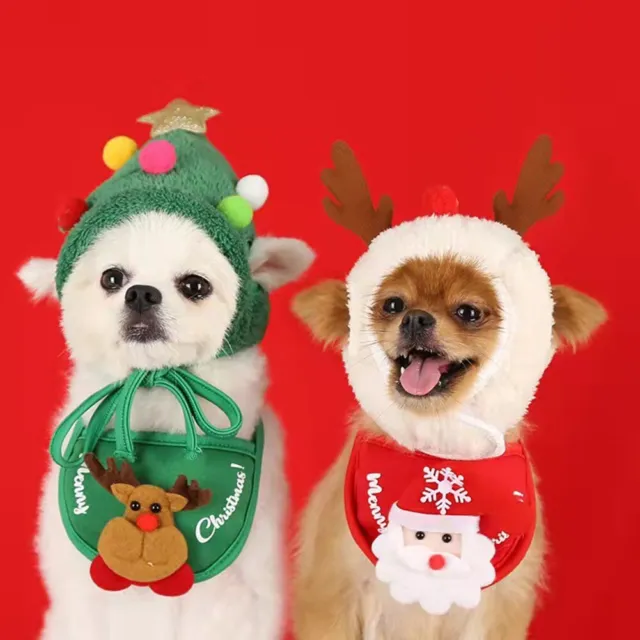 Set costumi natalizi cane e gatto cappello e set asciugamani saliva per le vacan