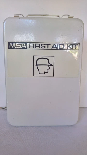1970's Vintage MSA Mine Safety Appliances White First Aid Kit