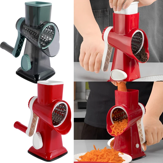 ROTARY CHEESE GRATER with Handle Efficient Cheese Shredder Slicer with