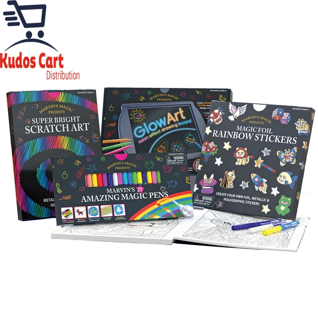 Marvin's Magic Art Collection Kids Craft Set Drawing Colouring Book Pens Sticker