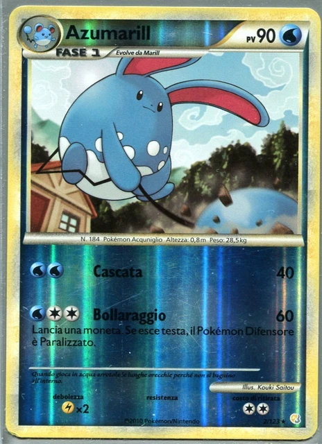 Pokemon # AZUMARILL #Heart Gold Soul Silver 2/123 - Italian - Reverse Foil