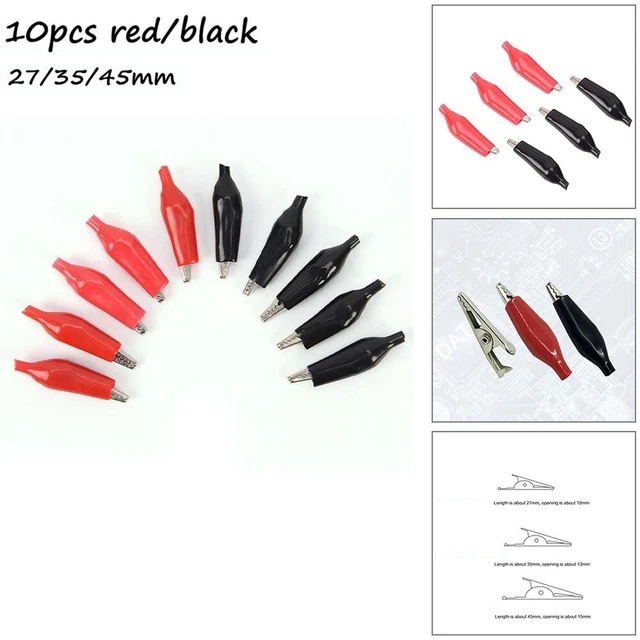 Cleqee P2007 10Pcs Alligátor Klip 4 Mm-Es Banán Női Jack Safe Crocodile Clamp Test Tartozékok