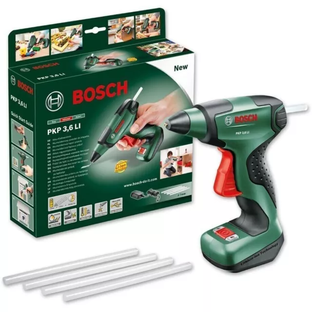 Bosch Cordless Glue Gun PKP With Integrated 3.6 V Battery, Charger, Glue Sticks