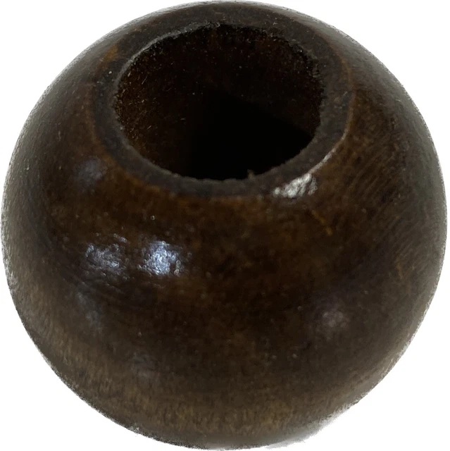 Lot of 1-1/4" Wood Ball Beads Craft Supplies Toy Making Stained Dark Brown 33 pc