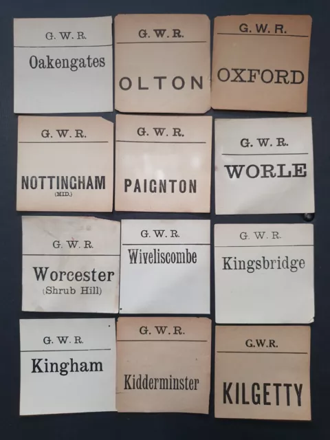 12 x Vintage G.W.R Great Western Railway Luggage Baggage Labels Locomotive REF21