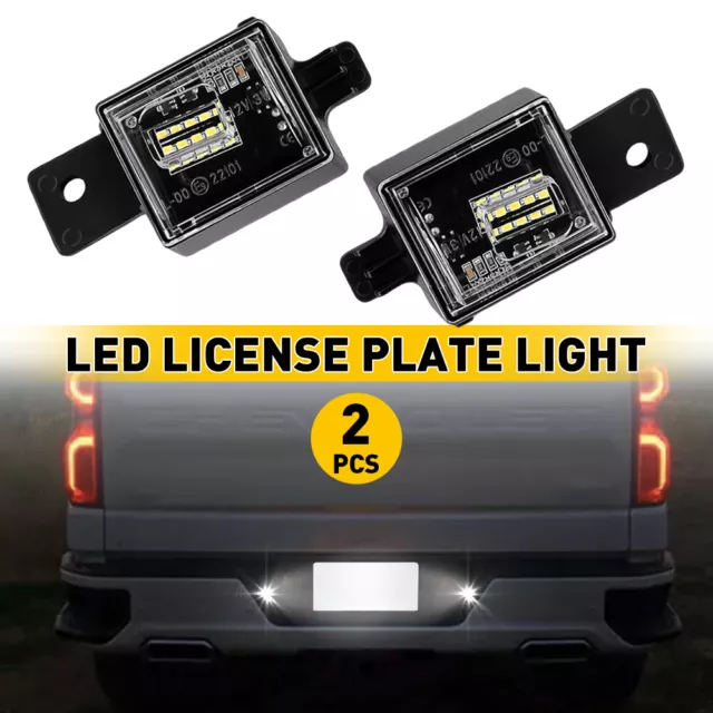 2PCS LED License Plate Light For 2014-2020 Chevrolet Silverado 5500K 1500 2480LM