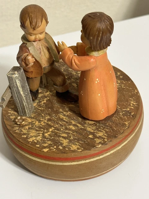 Vintage Thorens Movement Wooden Music Box, Switzerland, Anniversary Waltz