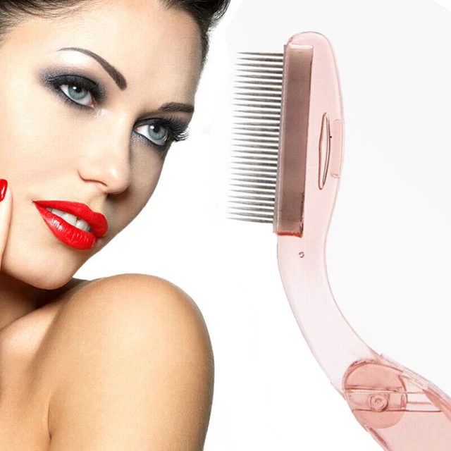 Foldable Steel Eyebrow Eyelash Extension Brush Metal Makeup Comb Tool New