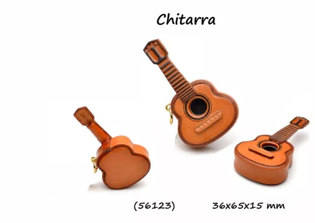 Llavero Hombre de Cuero Unisex Instrumentos Musicales 3D Llavero Guitarra Violín