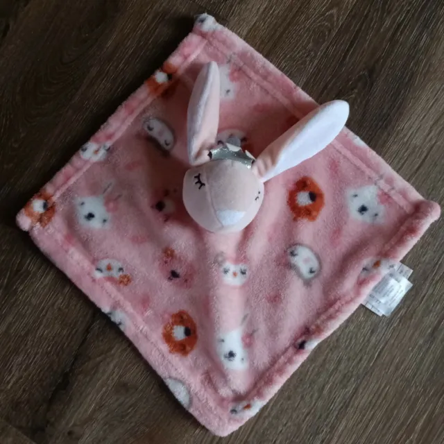 Babe Luxe Pink Bunny Baby Security lovey Soft 12"x12"