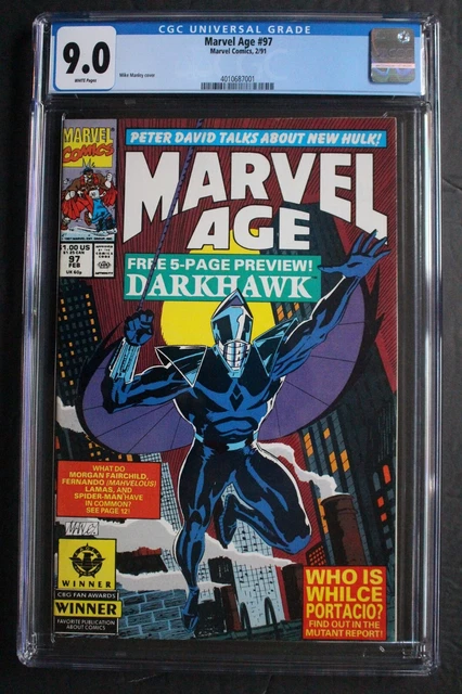 MARVEL AGE #97 Hobgoblin 1st DARKHAWK 1991 CGC Punisher 1st PROFESSOR HULK 9.0