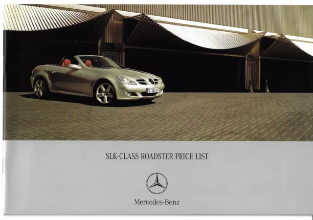 Mercedes-Benz SLK Specifications 2007-08 UK Market Brochure 200K 280 350 55 AMG