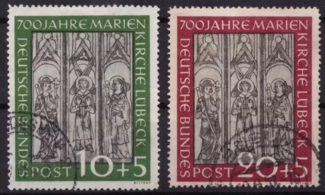 BRD Bund - Mi Nr. 139 + 140 Marienkirche - geprüft Schlegel - gestempelt   #65