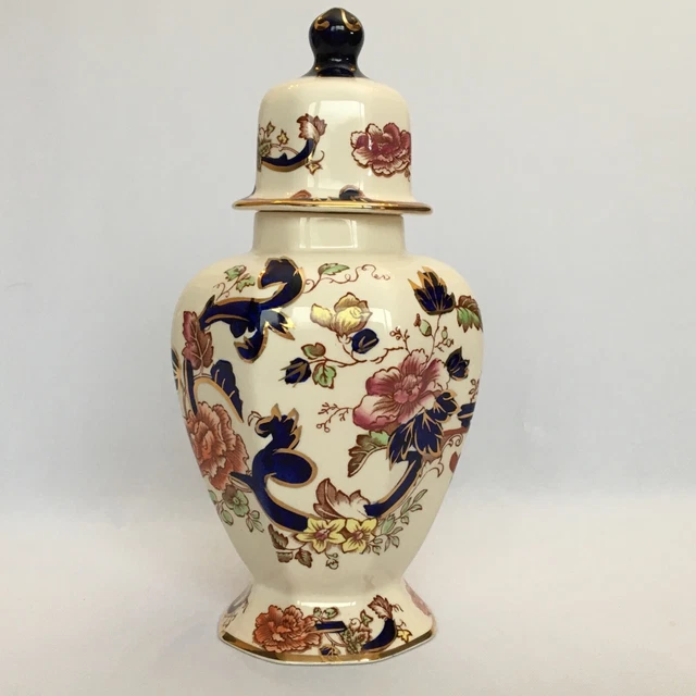 Vintage Masons Blue Mandalay Hand Painted Temple Jar With Lid in good condition