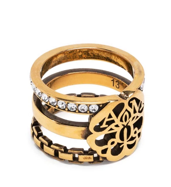 ALEXANDER McQUEEN WOMEN SEAL LOGO RING MADE IN ITALY 718237J160T