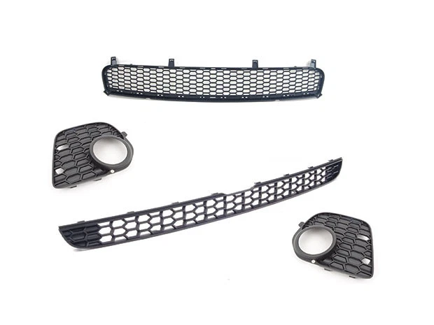 Griglie Paraurti Anteriore Per BMW X5 F15 2012-2018 - Nero Con Finiture Cromate, Ricambio 7325395, 2 Pezzi