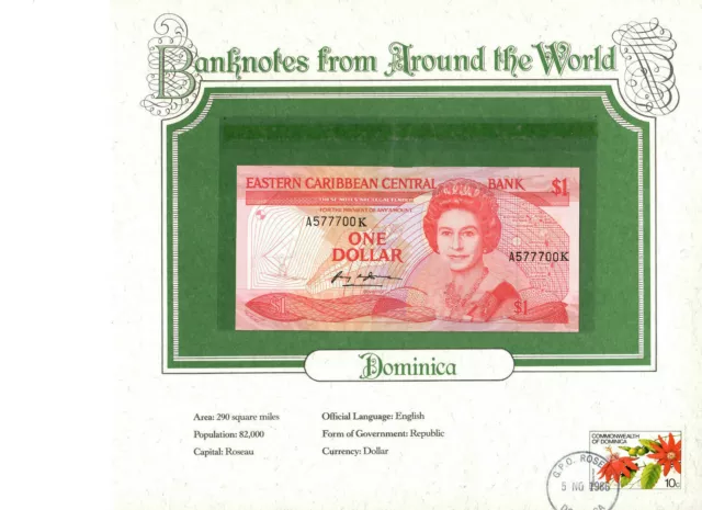 World Banknotes St. Kitts East Caribbean States $1 1985 P-17K UNC Lucky A577700K