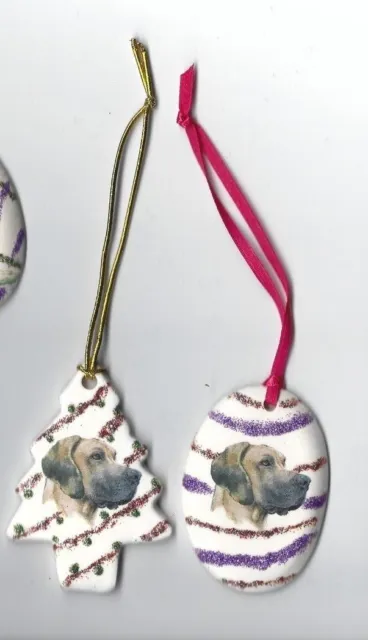 1 X Great Dane Ceramic Hand Made Xmas Decoration - NEW - MUST L@@K! choice of 2