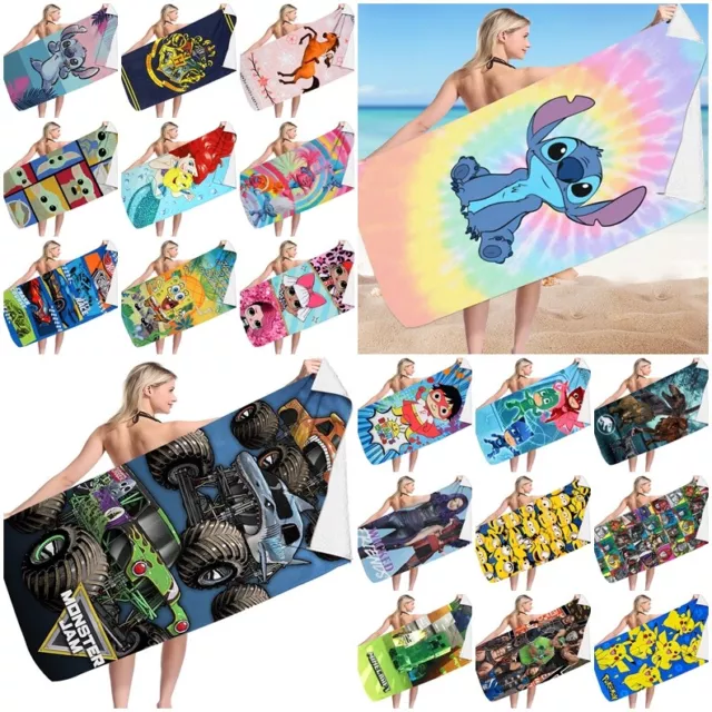 Boys Girls Childrens Kids Novelty Characters Beach Swim Bath Towels 70 x 150cm