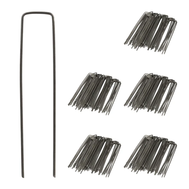 GARDEN GLOSS Lot De 100 Piquets De Fixation En Acier 150 X 25 X150 Mm