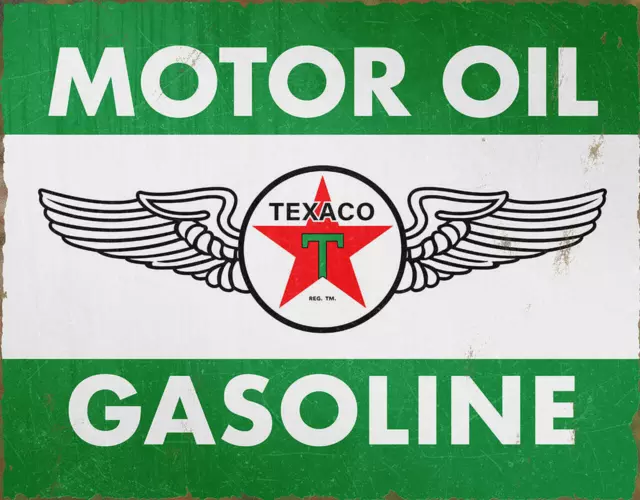 Texaco Gas Oil Gasoline Star Logo Service Garage Retro Wall Décor Metal Tin Sign
