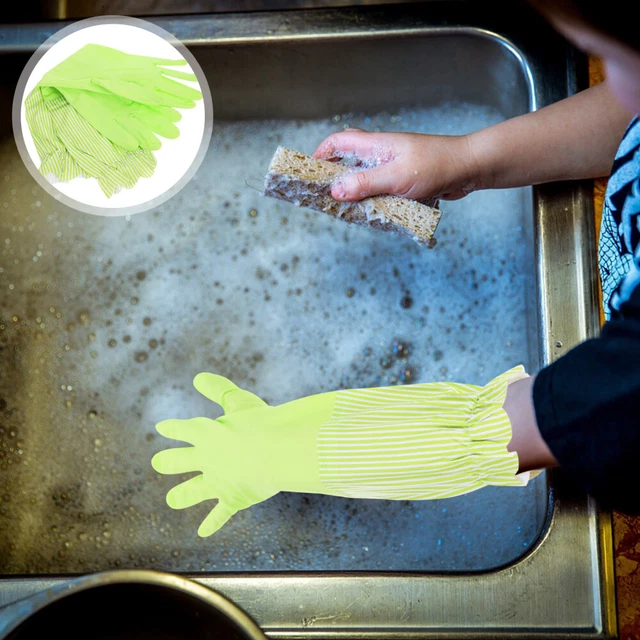 1 par de guantes de lavado de platos de invierno guantes de mano para lavar platos cálidos